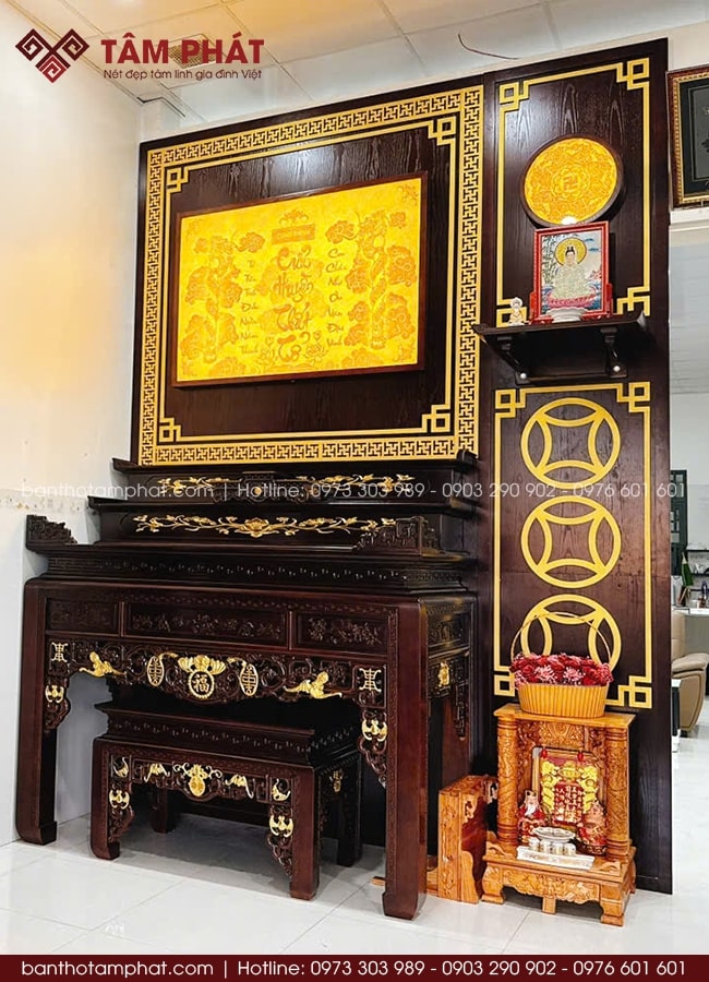 Tâm Phát nhận đặt đóng không gian thờ BT-1664 theo yêu cầu.