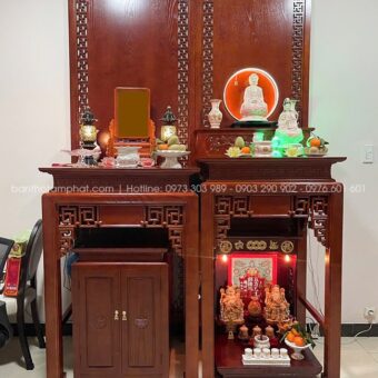 Phòng thờ Phật và gia tiên đơn giản mẫu BT-1661