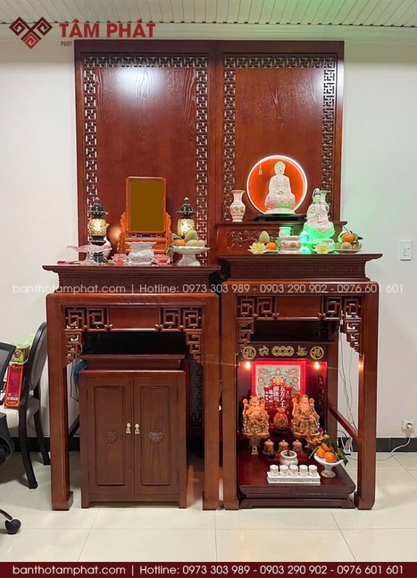 Phòng thờ Phật và gia tiên đơn giản mẫu BT-1661