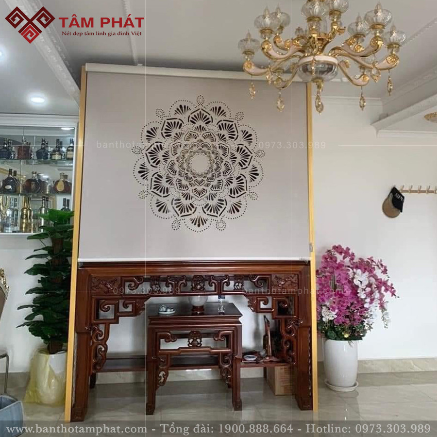 Rèm che bàn thờ vừa có tác dụng chắn sáng ngăn bụi và tốt cho phong thuỷ Rèm che bàn thờ vừa có tác dụng chắn sáng ngăn bụi và tốt cho phong thuỷ