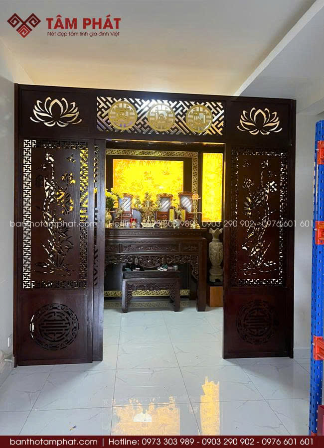 Chất liệu làm phòng thờ được Tâm Phát chọn lọc kỹ lưỡng