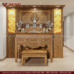 Mẫu phòng thờ kết hợp thờ Phật và Gia Tiên trên cùng một bàn đẹp BT-1684
