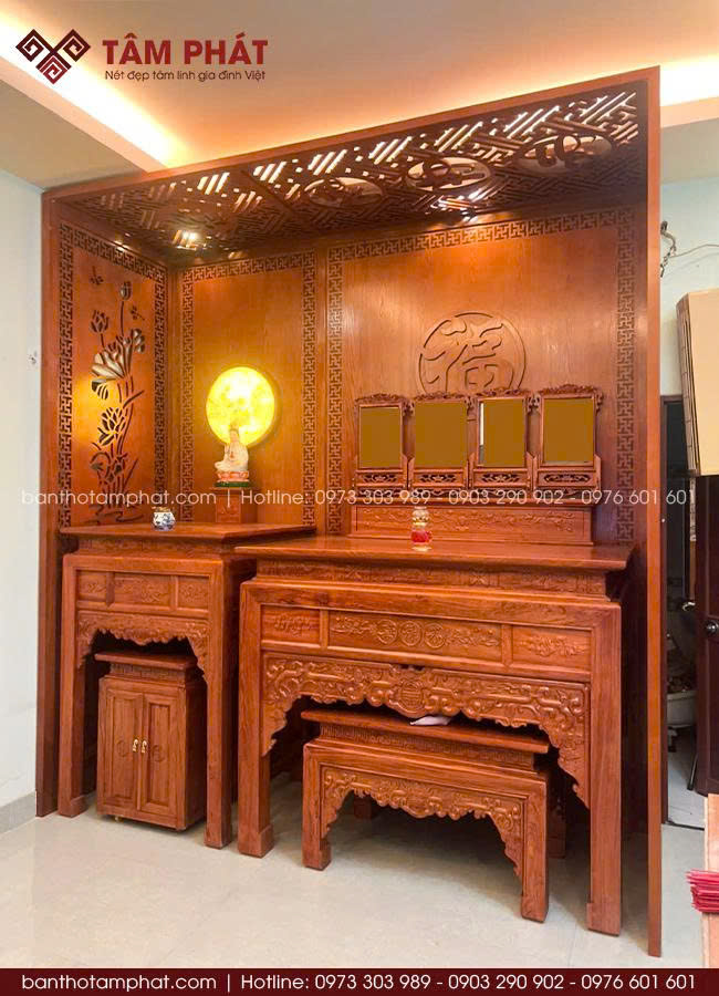 Kích thước bàn thờ được Tâm Phát tư vấn phù hợp với diện tích và mong muốn của quý khách hàng Kích thước bàn thờ được Tâm Phát tư vấn phù hợp với diện tích và mong muốn của quý khách hàng