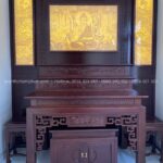 Mẫu bàn thờ đứng triện sen đẳng cấp, chất liệu gỗ thịt tự nhiên bền đẹp với thời gian.