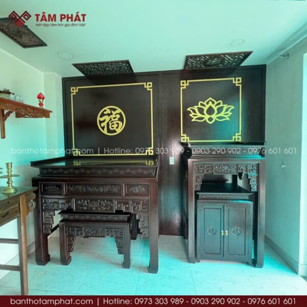Tâm Phát nhận đặt đóng các mẫu bàn thờ, thiết kế phòng thờ theo yêu cầu.