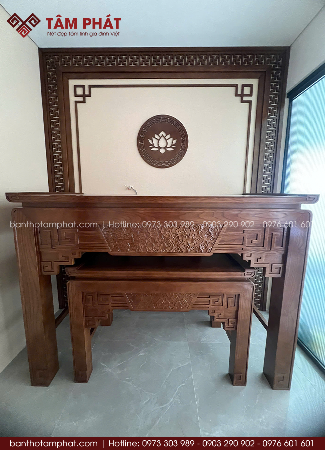 Mẫu Bàn Thờ Phật Đơn Giản, Chất Liệu Gỗ Tự Nhiên