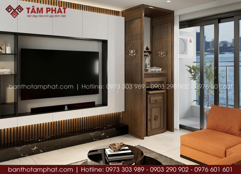 5 Mẫu Bàn Thờ Phật Treo Tường Tiết Kiệm Diện Tích
