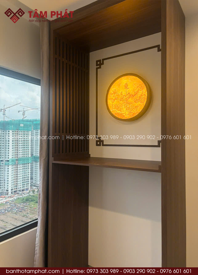 Mẫu Bàn Thờ Phật Gỗ Tự Nhiên Tại Tâm Phát