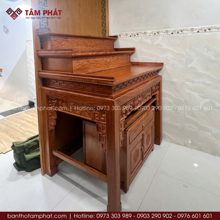 Bàn Thờ Phật Gỗ Sồi Hiện Đại Và Mẫu Bàn Thờ Đứng Truyền Thống