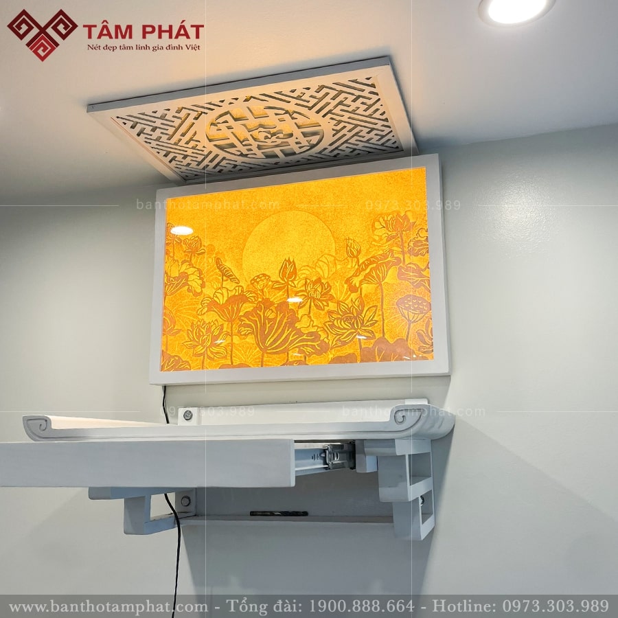 Có thể kết hợp trang trí với tranh trúc chỉ liên hoa, tăng giá trị thẩm mỹ lên cao.