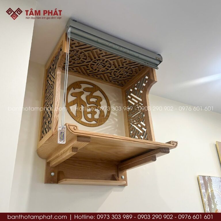 Bàn Thờ Phật Treo Tường Nhẹ Đơn Giản, Gỗ Tự Nhiên