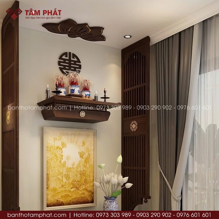 Bàn Thờ Phật Treo Tường Chất Lượng, Giá Rẻ, Thiết Kế Chuẩn Phong Thủy