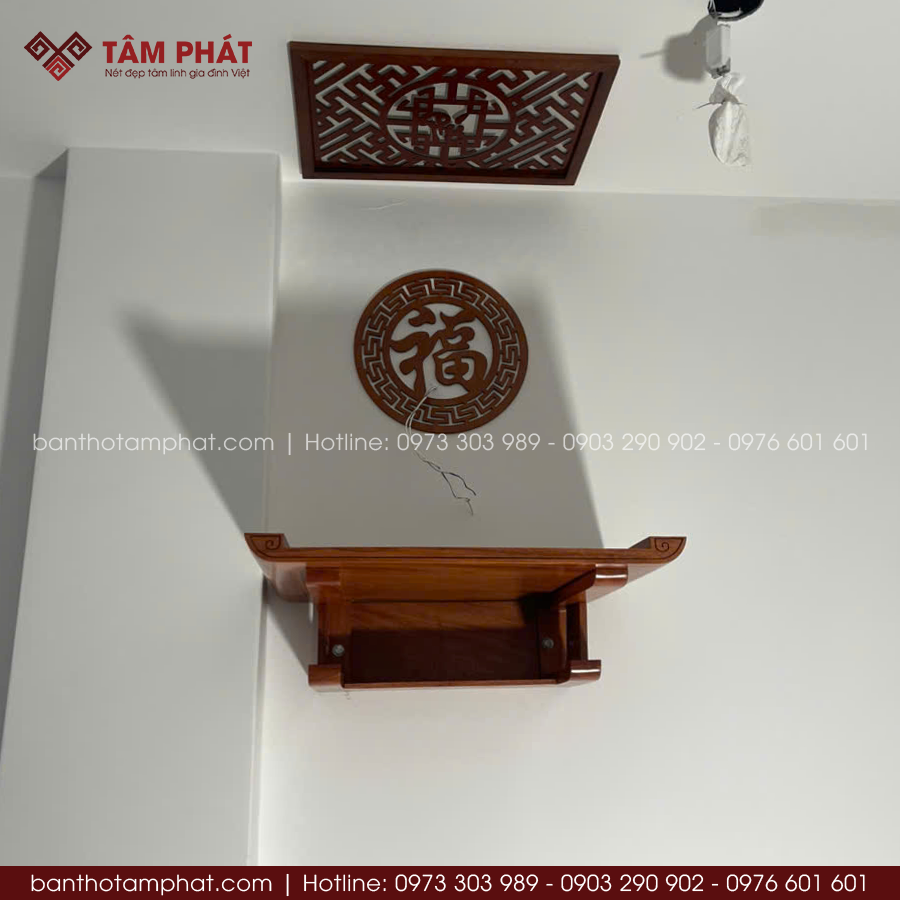 Bàn Thờ Treo Tường Tâm Phát Thiết Kế Thờ Phật 2 Tầng