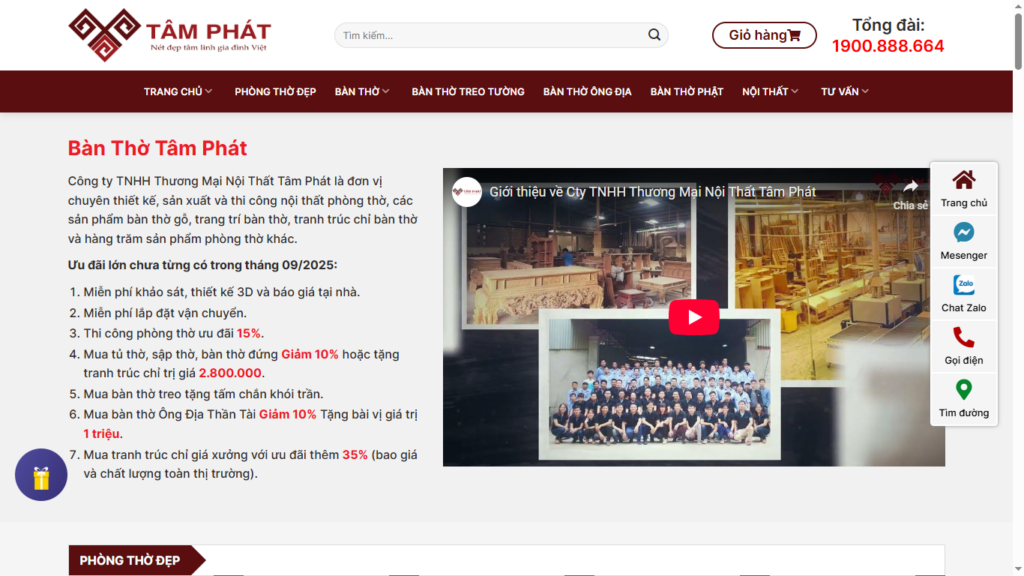 Thương Hiệu Bàn Thờ Tâm Phát