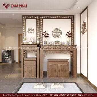 Phòng thờ 2 bàn đứng đơn giản nhất mẫu BT-1705