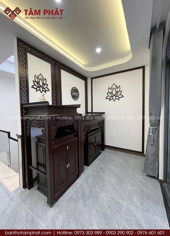 Cân đối kích thước, màu sắc bàn thờ theo nhu cầu sở thích của gia chủ.