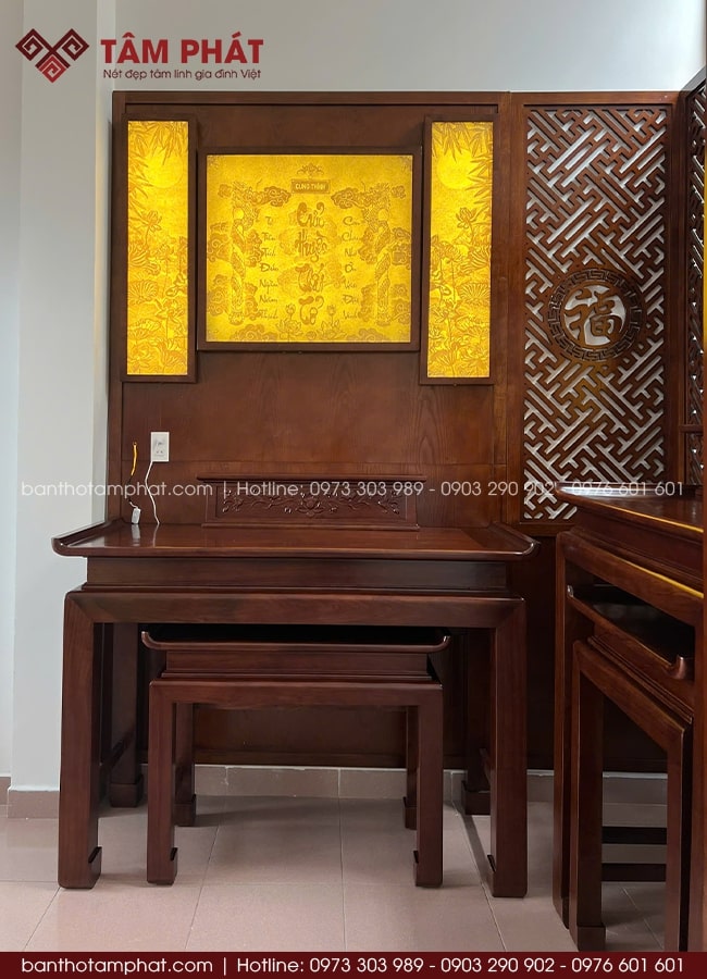 Bàn Thờ Phẳng Kết Hợp Kệ Kê Cao