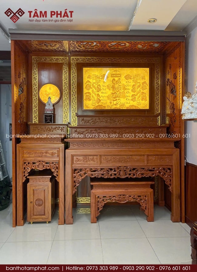 Gỗ Hương Làm Bộ Bàn Thờ Gia Tiên