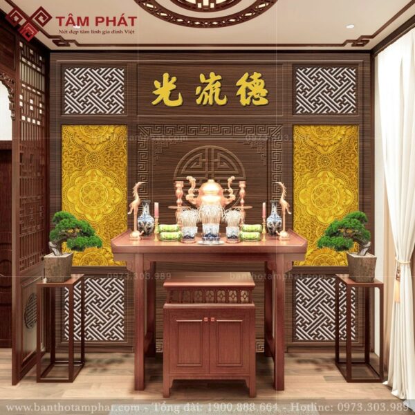 Thiết kế hài hòa vào không gian tổng thể, tạo nên sự trang nghiêm, sang trọng.