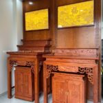 Ốp hậu tranh trúc chỉ ấm cúng, tăng tính thẩm mỹ và đảm bảo yếu tố phong thủy tốt.