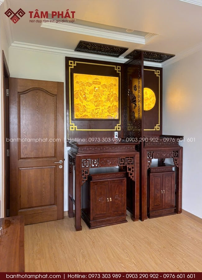 Tâm Phát nhận đặt đóng các mẫu phòng thờ BT-1748 theo yêu cầu gia chủ.