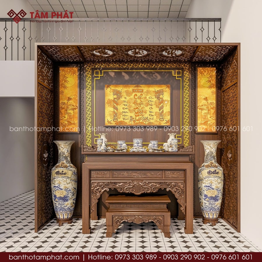 Bàn Thờ Đứng Chạm Thủ Công