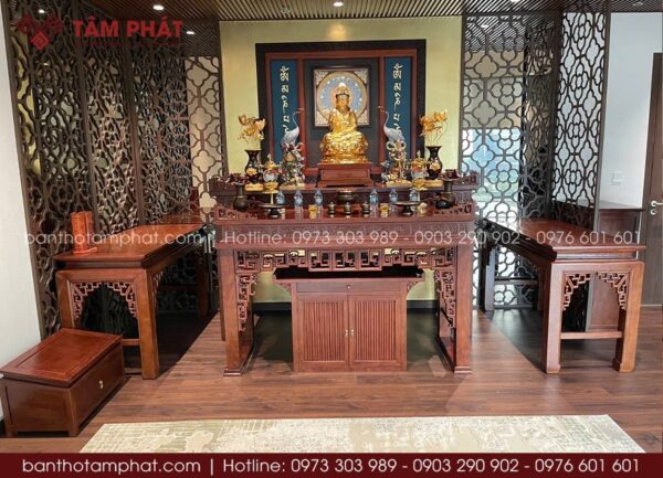 Hoàn thiện phòng thờ doanh nghiệp tài chính đẹp mẫu BT-1760