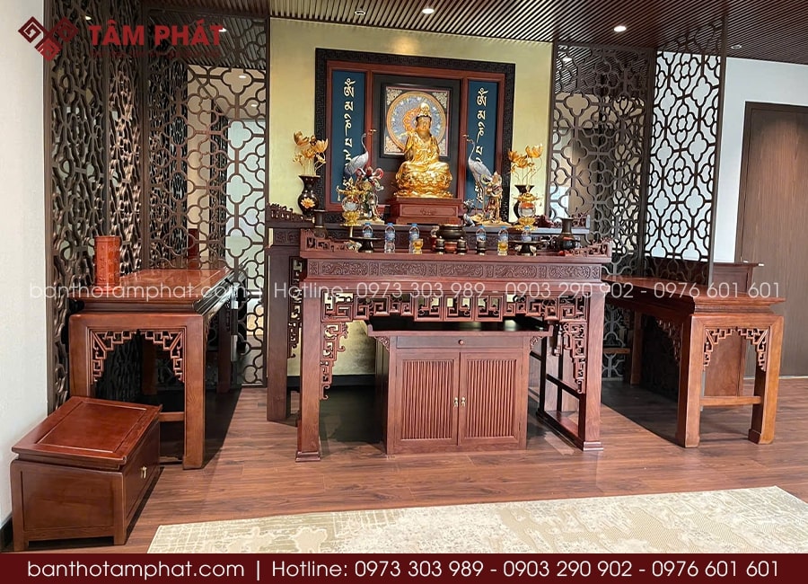 Một công trình phòng thờ đặc biệt mà Tâm Phát hoàn thiện tại văn phòng doanh nghiệp tài chính, Quận 1.