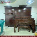 Công trình phòng thờ đơn giản, ít họa tiết hoa văn.
