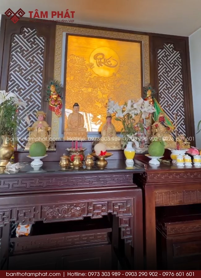 Phòng thờ Phật - Gia Tiên trọn vẹn lễ nghĩa và thẩm mỹ mẫu BT-1774