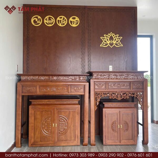 Thiết kế phòng thờ ưu tiên nét đẹp đơn giản hiện đại, hợp xu hướng nhà cửa.