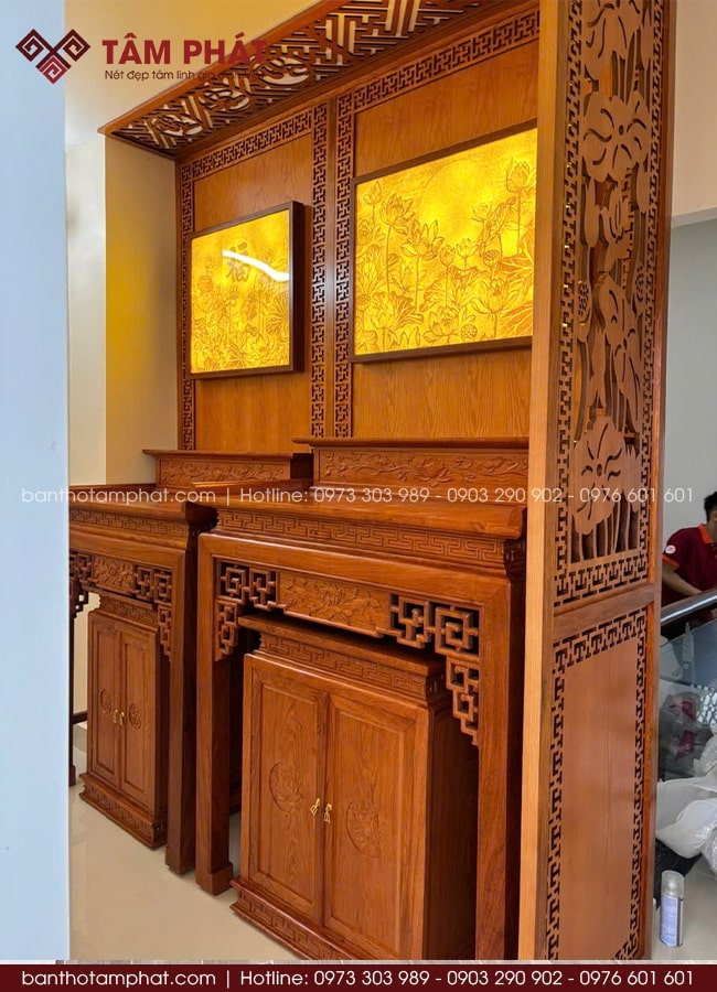 Cách bố trí phòng thờ BT-1768 đúng đạo – đúng lệ – đúng truyền thống, giúp gia chủ an tâm về mặt tâm linh.