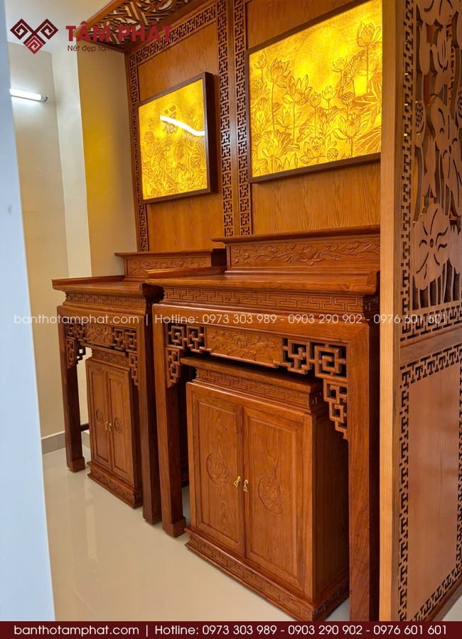 Đồng bộ thiết kế bàn thờ, đảm bảo chất lượng sản phẩm đến tay quý gia chủ.