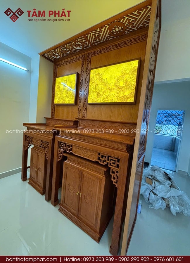 Nhận đặt đóng các công trình phòng thờ BT-1768 chuẩn nghi lễ cho gia chủ toàn quốc.