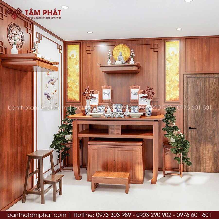 Bài trí chuẩn nghi lễ, gia chủ thuận tiện thờ cúng, chăm nom bàn thờ.