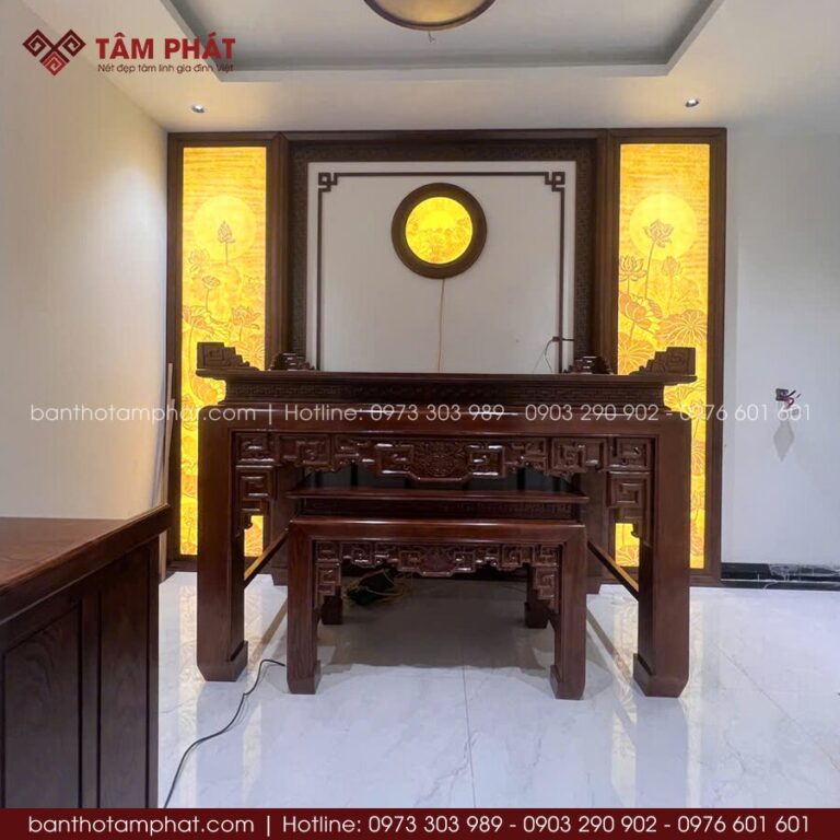 Bộ Bàn Thờ Gia Tiên Gỗ Tự Nhiên Bằng Gỗ Tốt