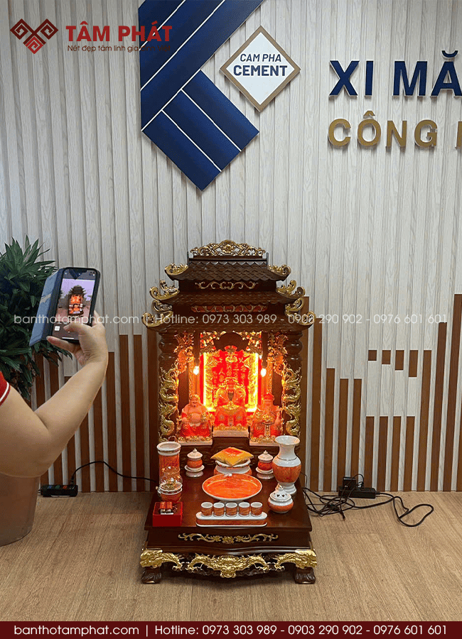 Bộ bàn thờ ông địa thần tài dát vàng cao cấp BTT-3336