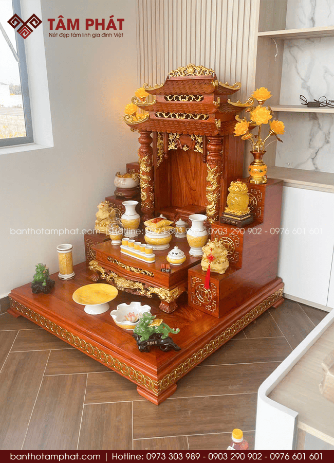 Bộ bàn thờ Thần Tài thiết kế cân đối
