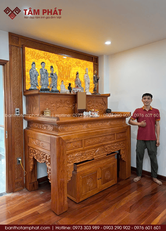 Tâm Phát tư vấn thiết kế mẫu bàn thờ Phật đẹp phù hợp với gia chủ Tâm Phát tư vấn thiết kế mẫu bàn thờ Phật đẹp phù hợp với gia chủ