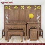 Phòng thờ 2 bàn đứng thờ Phật và Gia Tiên đẹp mẫu BT-1793