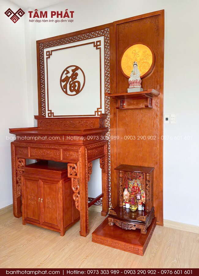 Phòng thờ BT-1796 phù hợp với hạ tầng nhà phố, chung cư, căn hộ hiện đại.