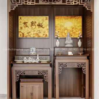 Phòng thờ gác lửng thờ Phật và Gia Tiên mẫu BT-1795