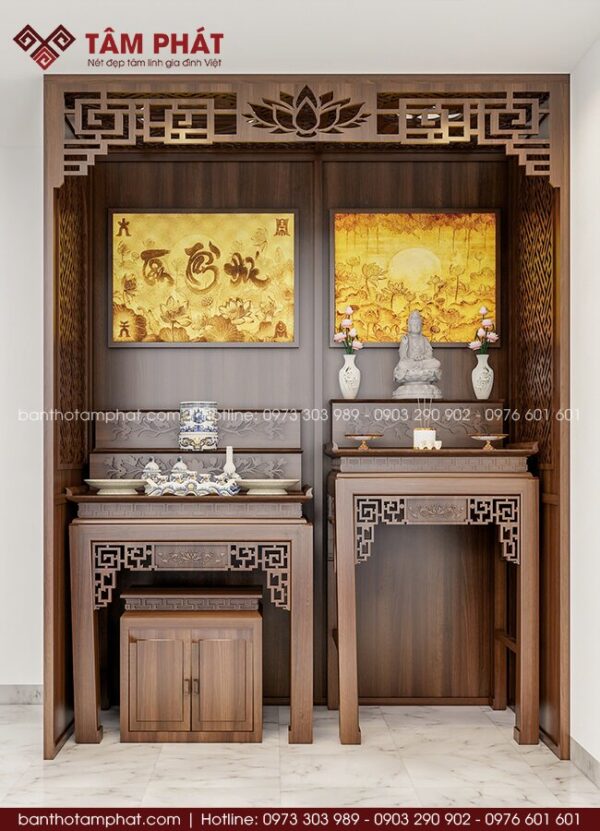 Phòng thờ gác lửng thờ Phật và Gia Tiên mẫu BT-1795