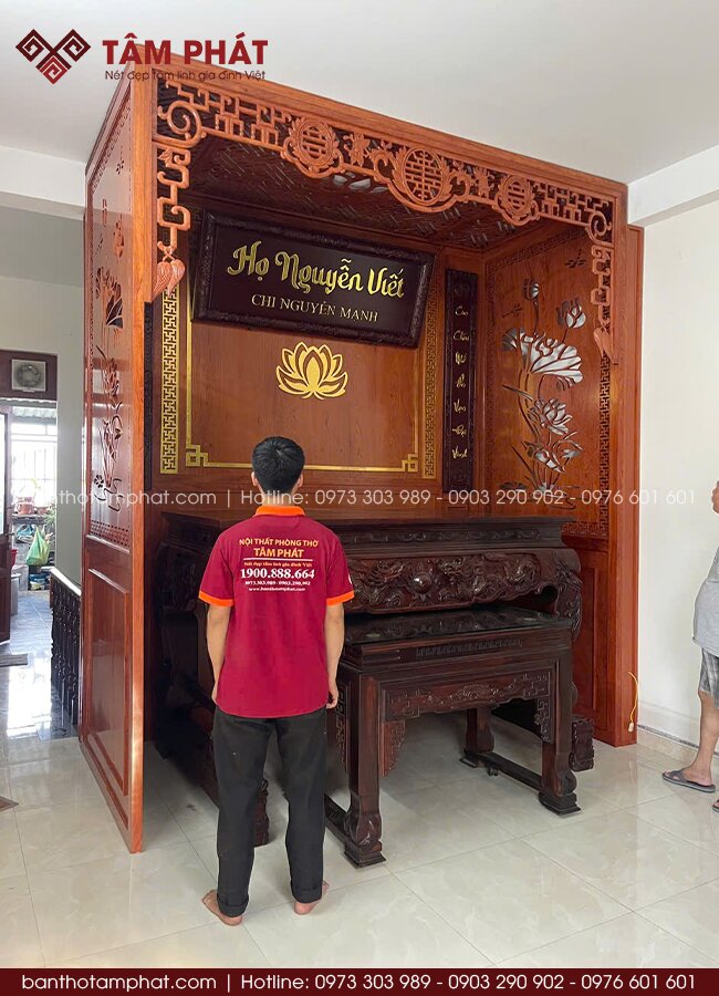 Không gian thờ giúp gia chủ tìm lại sự cân bằng và an yên.
