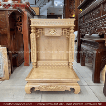 Bàn Thờ Thần Gỗ Sồi Màu Sáng BTT-3038