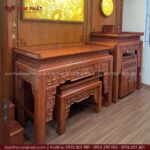Họa tiết triện sen tinh tế góp phần tôn lên vẻ đẹp thanh nhã và giá trị truyền thống trong không gian thờ cúng.