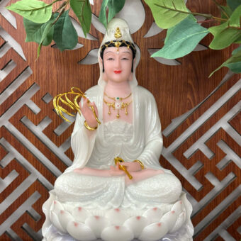 Tượng Quan Thế Âm Bồ Tát Bạch Ngọc - QA9002